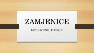 ZAMJENICE