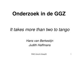 Onderzoek in de GGZ