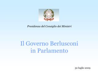 Il Governo Berlusconi in Parlamento