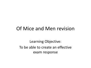 Of Mice and Men revision