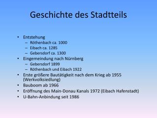 Geschichte des Stadtteils