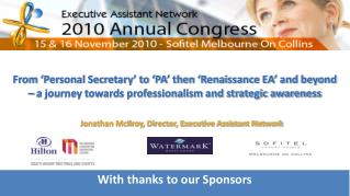 With thanks to our Sponsors