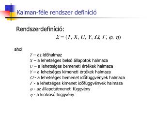 Kalman-féle rendszer definíció