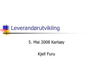 Leverandørutvikling