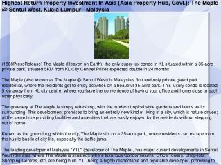 Highest Return Property Investment In Asia (Asia Property Hu