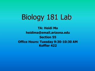 Biology 181 Lab