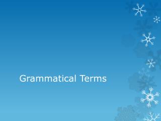 Grammatical Terms
