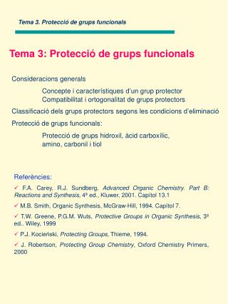 Tema 3. Protecció de grups funcionals