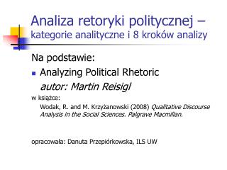 Analiza retoryki politycznej – kategorie analityczne i 8 kroków analizy