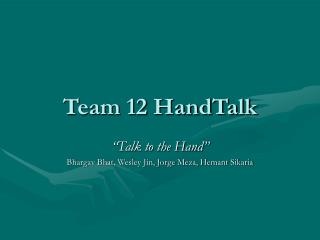 Team 12 HandTalk