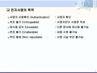 전자서명의 목적