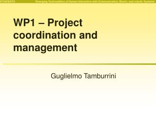 WP1 – Project coordination and management