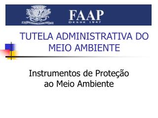 TUTELA ADMINISTRATIVA DO MEIO AMBIENTE