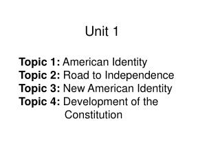 Topic 1: American Citizenship Civics 	A. Study of the rights and duties of citizens