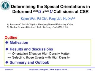 Determining the Special Orientations in Deformed 238 U + 238 U Collisions at CSR