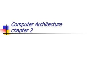 Computer Architecture chapter 2