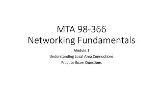 MTA 98-366 Networking Fundamentals