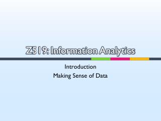 Z 519: Information Analytics