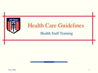 Health Care Guidelines Health Staff Training