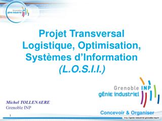 Projet Transversal Logistique, Optimisation, Systèmes d’Information (L.O.S.I.I.)