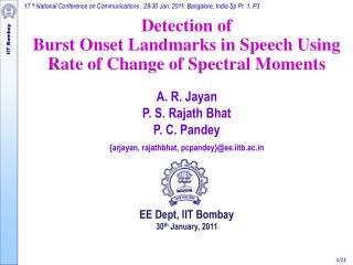 Detection of Burst Onset Landmarks in Speech Using Rate of Change of Spectral Moments