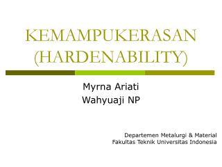 KEMAMPUKERASAN (HARDENABILITY)