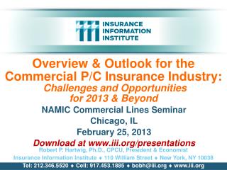 NAMIC Commercial Lines Seminar Chicago, IL February 25, 2013 Download at iii/presentations