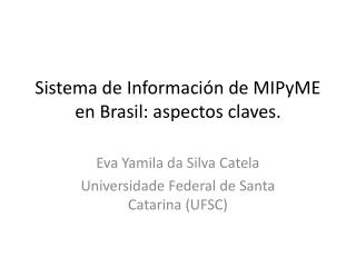 Sistema de Información de MIPyME en Brasil: aspectos claves.