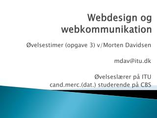 Webdesign og webkommunikation