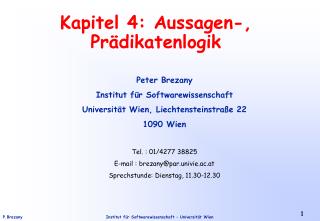 Kapitel 4: Aussagen-, Prädikatenlogik