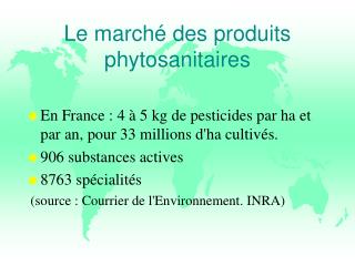 Le marché des produits phytosanitaires