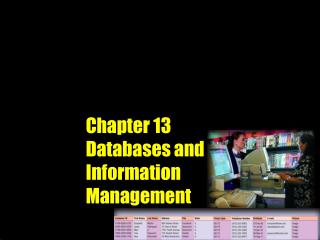 Chapter 13 Databases and Information Management