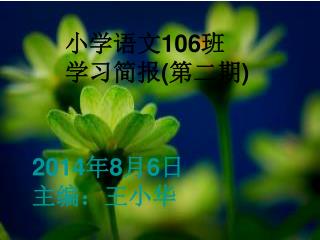 小学语文 106 班 学习简报 ( 第二期 )