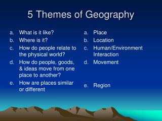 5 Themes of Geography