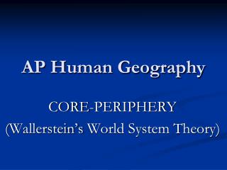 AP Human Geography