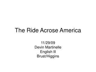 The Ride Acrose America