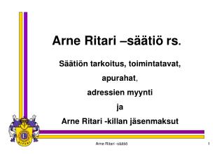 Arne Ritari –säätiö rs .