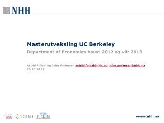 Masterutveksling UC Berkeley