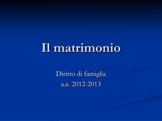 Il matrimonio