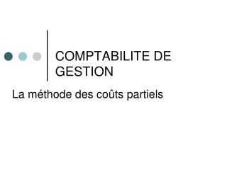 COMPTABILITE DE GESTION