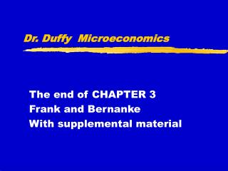 Dr. Duffy Microeconomics