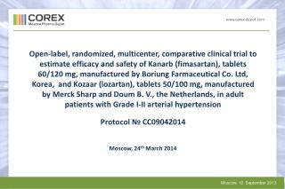 Study drug and comparator Chart 1. Product description