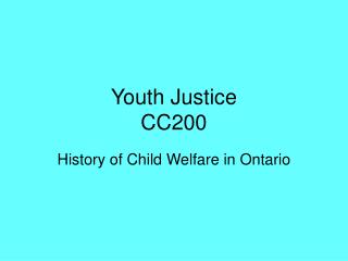 Youth Justice CC200