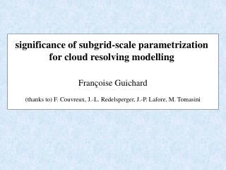 significance of subgrid-scale parametrization for cloud resolving modelling