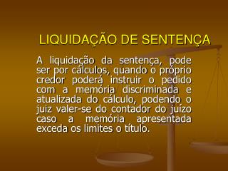 LIQUIDAÇÃO DE SENTENÇA