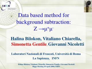 Data based method for background subtraction: Z → μ + μ -