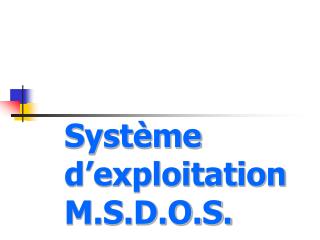 Système d’exploitation M.S.D.O.S.