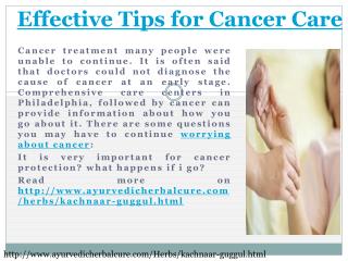 Effective Tips for Cancer Care