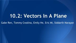 10.2: Vectors In A Plane