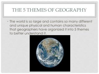 The 5 Themes of Geography